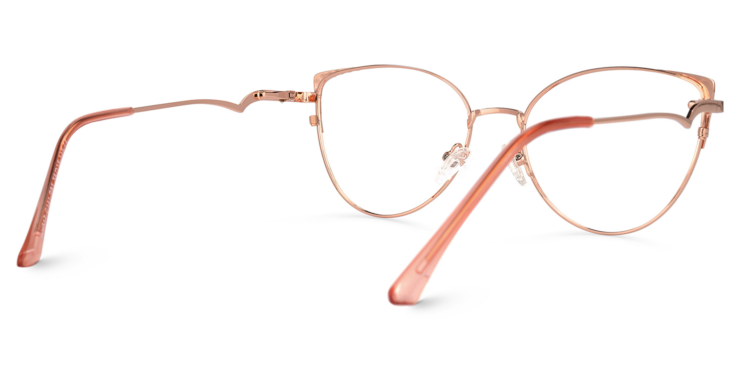 Ena Rot-Gold Cateye Brille2