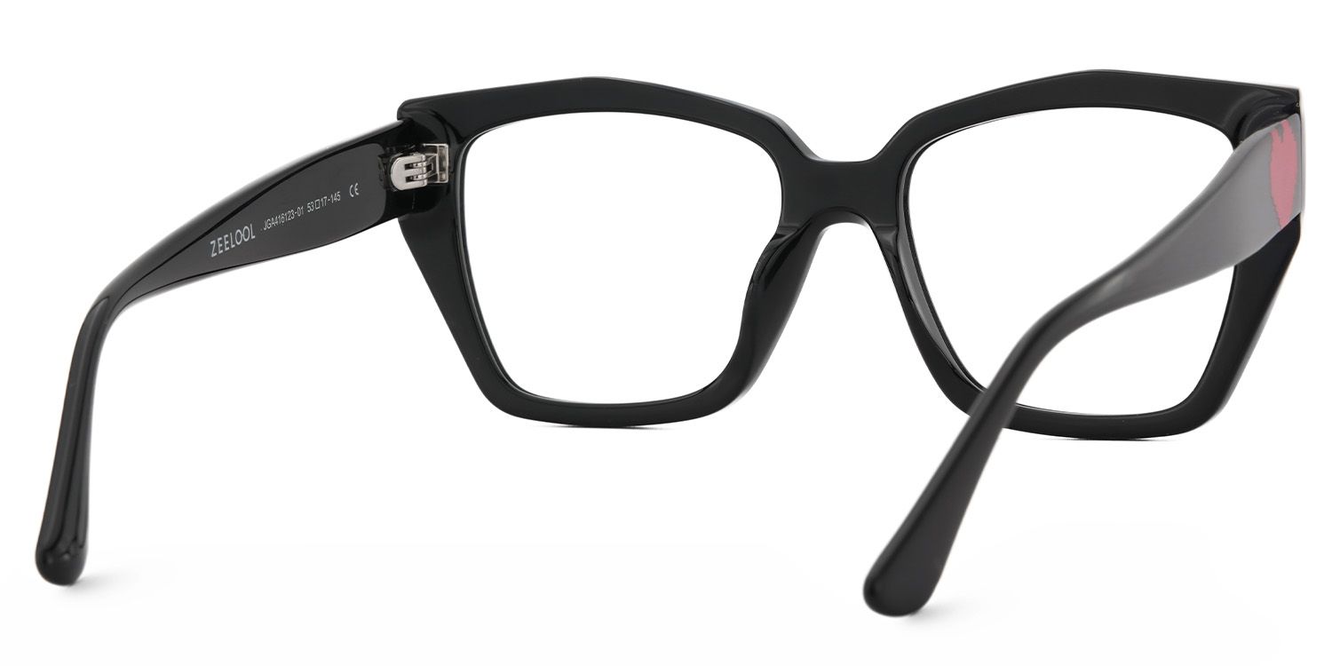 Jemia Schwarz Schmetterling Acetat Brille4