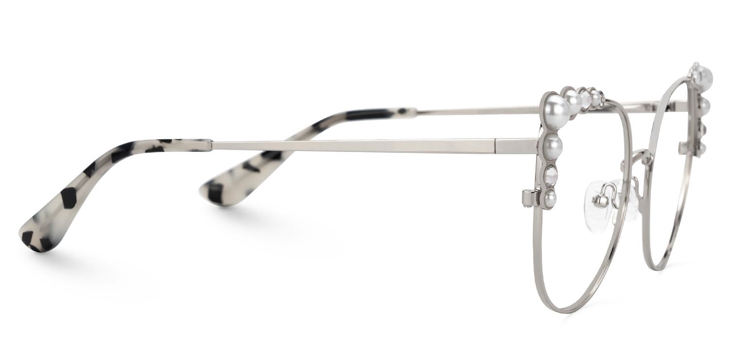 Wallice Silber Cateye Brille3