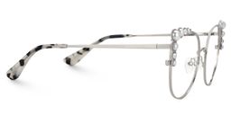 Wallice Silber Cateye Brille3