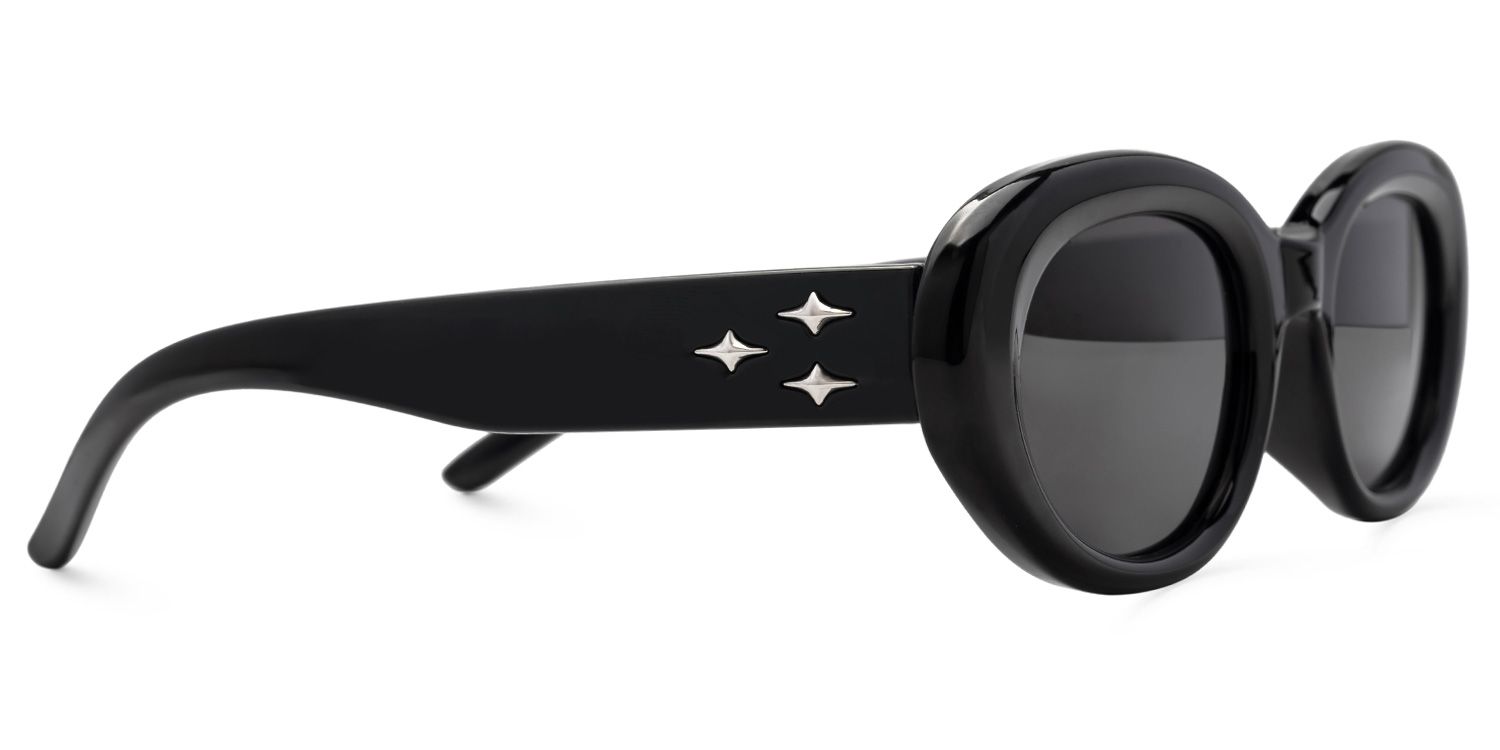 Shirley Schwarz Oval Sonnenbrille3