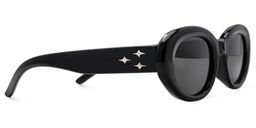 Shirley Schwarz Oval Sonnenbrille3