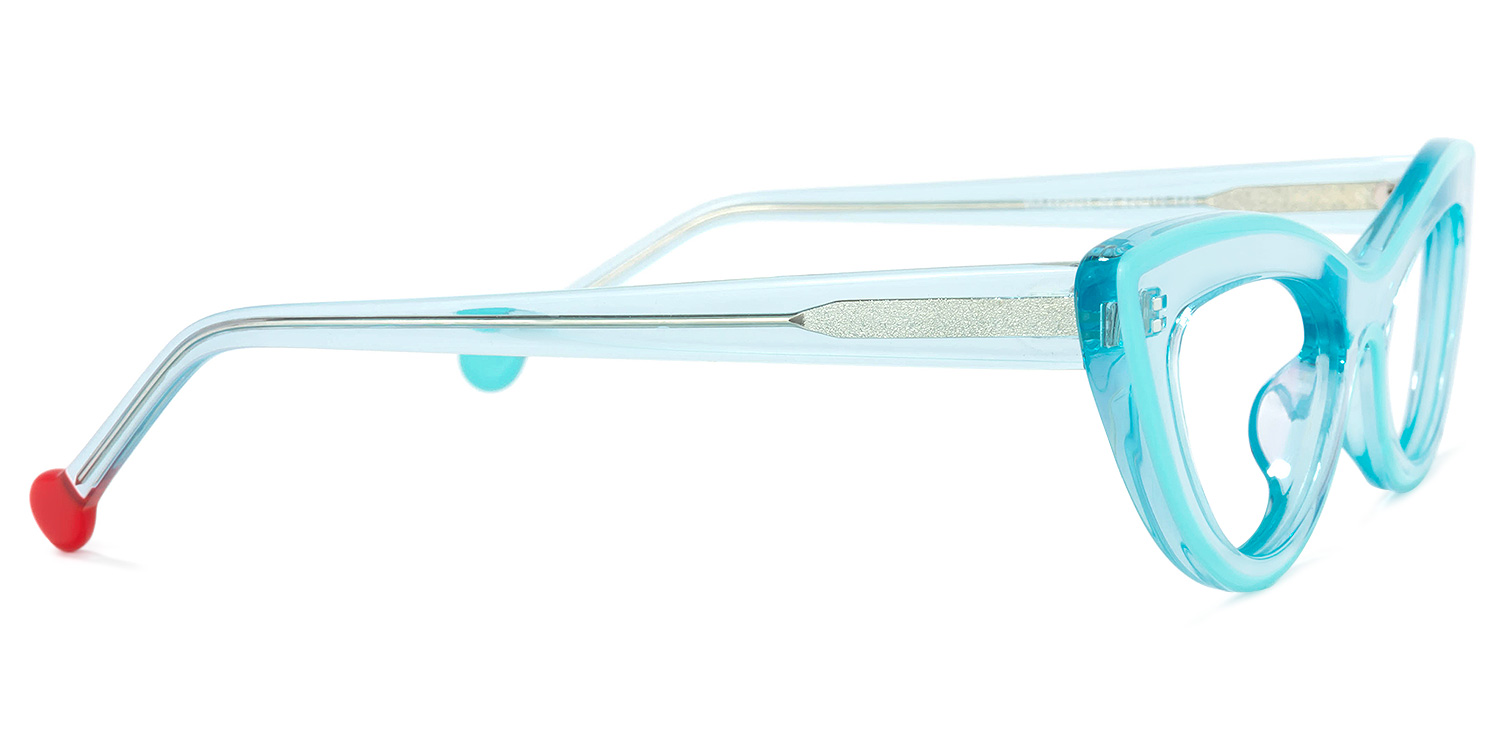 Yuki Blau Kristall Cateye Brille3