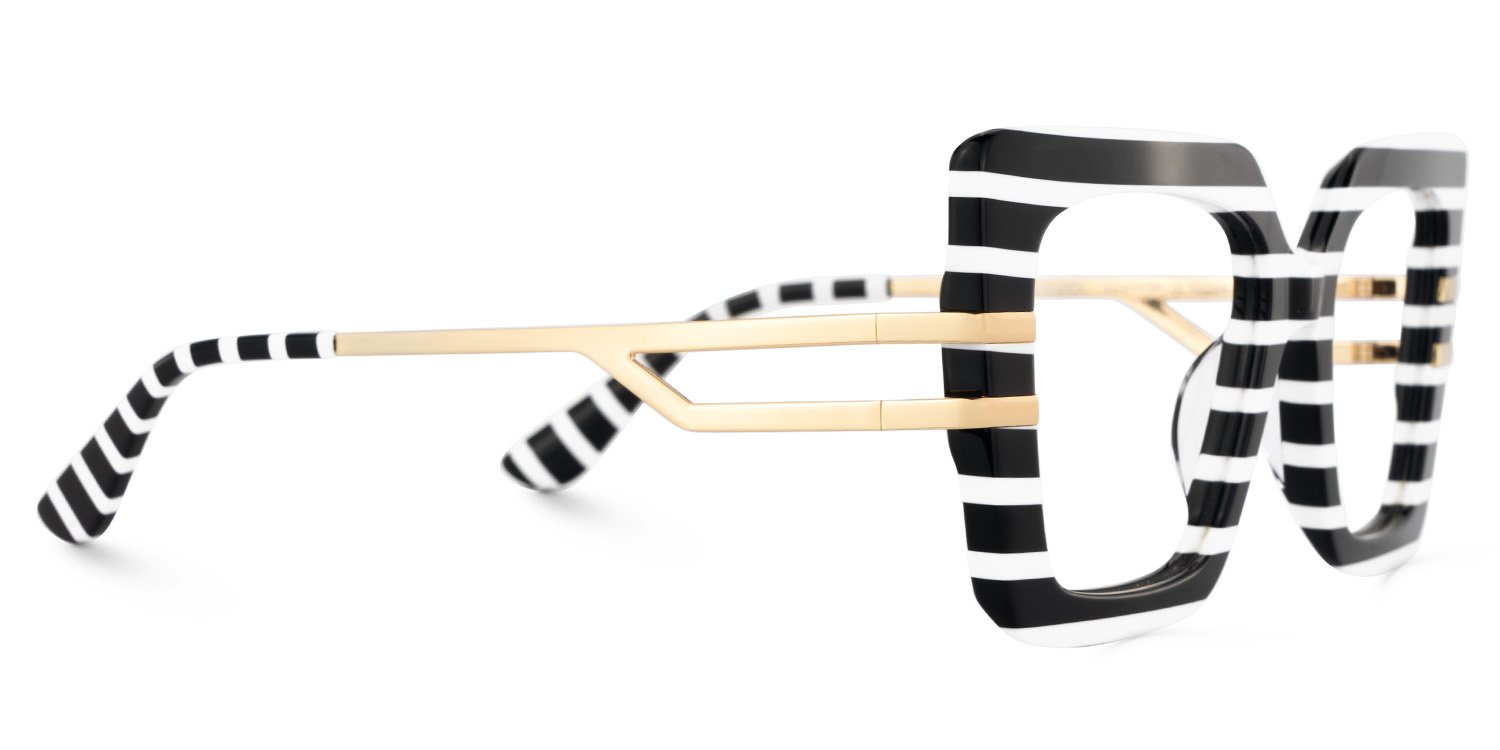 Poutine Schwarz-Weiß Quadratisch Brille7