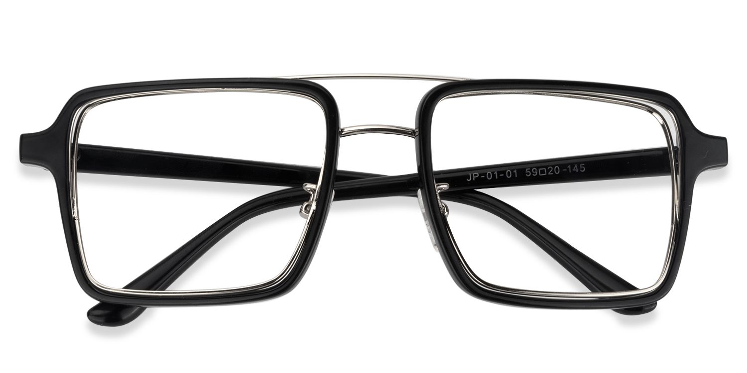 Nellie Schwarz Silber Pilot Brille1