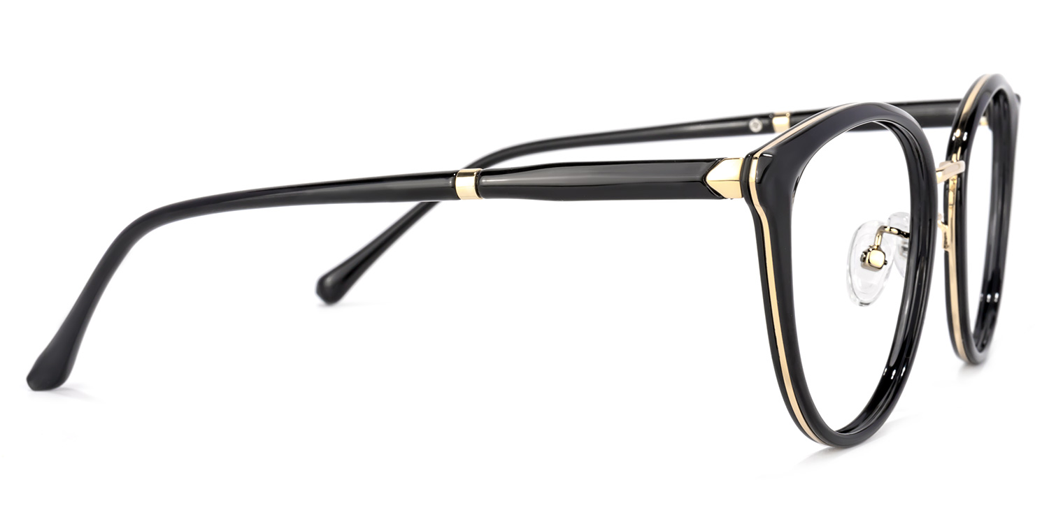 Zoe Schwarz Rund Brille3