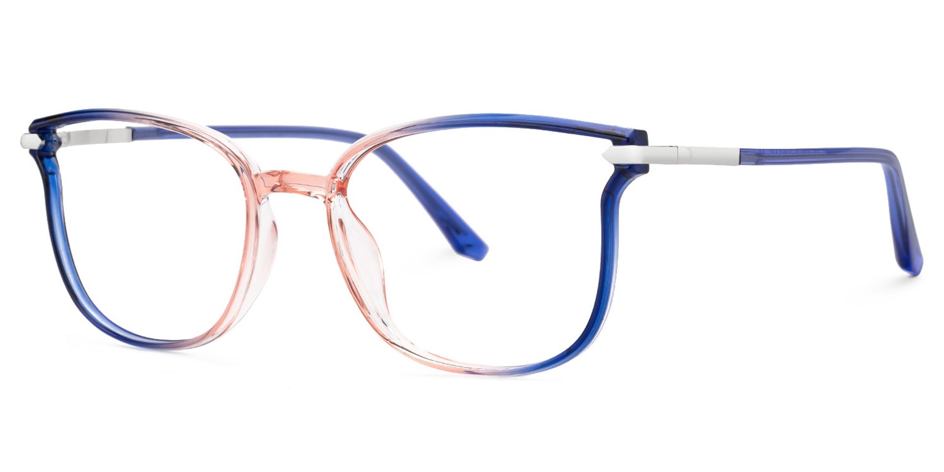 Mander Blau-Orange Quadratisch Brille1