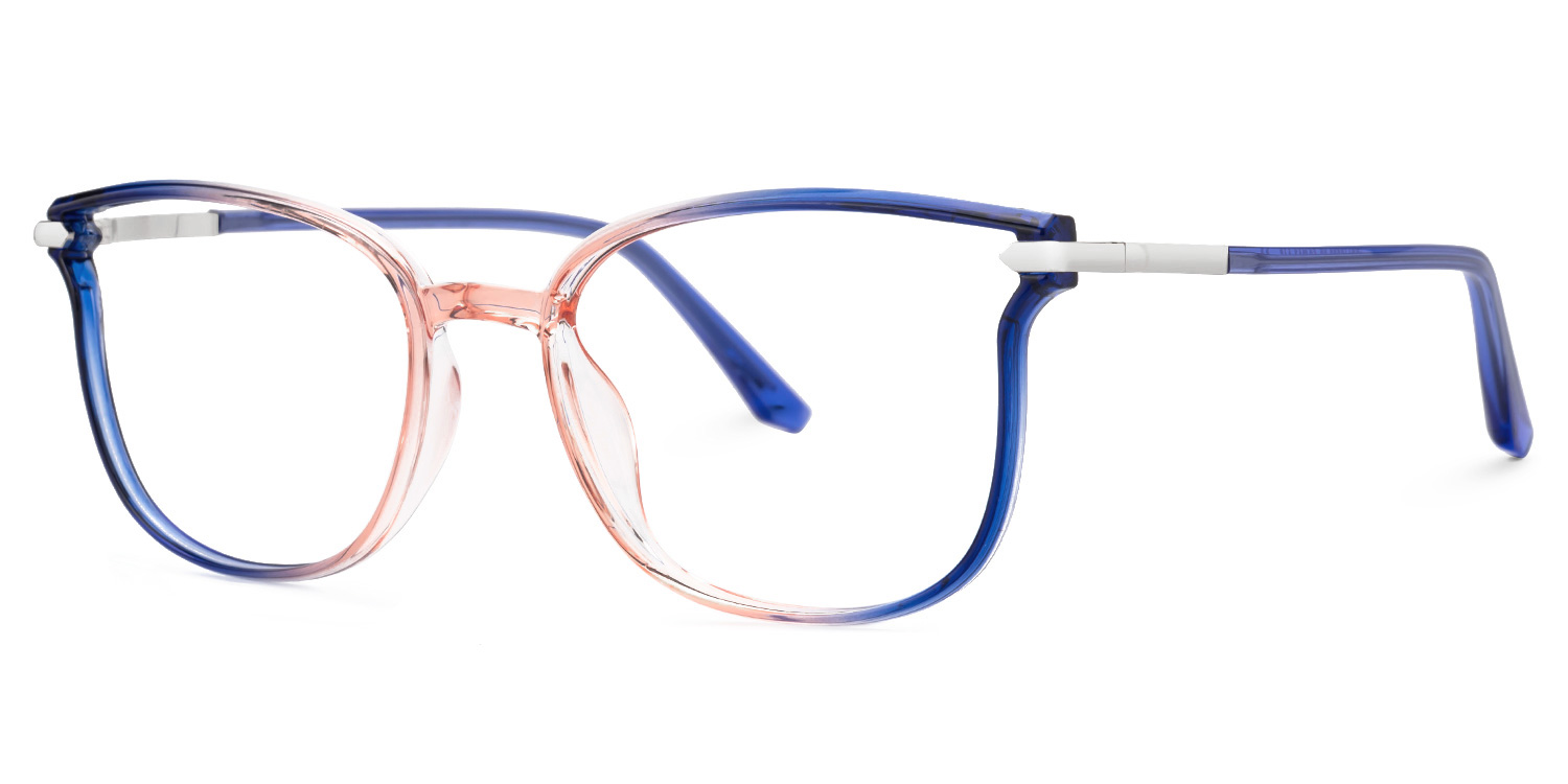 ZEELOOL Mander Blau-Orange Quadratisch Brille