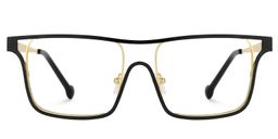 Nova Schwarz-Gold Rechteckig Brille0