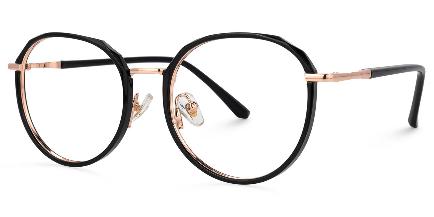 Kairos Schwarz Rund Brille1