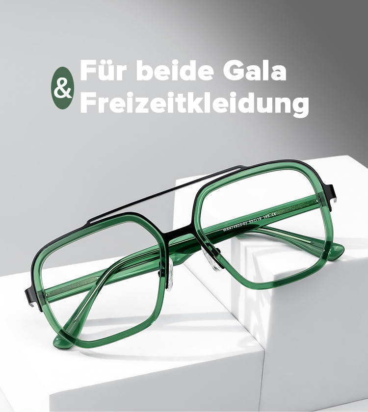 Ace Grün Pilot Brille