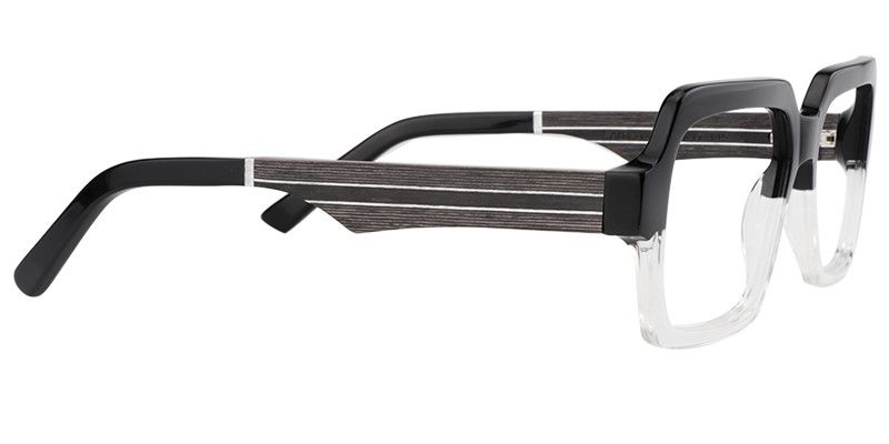 Jack Schwarz-Klar  Rechteckige Brille3