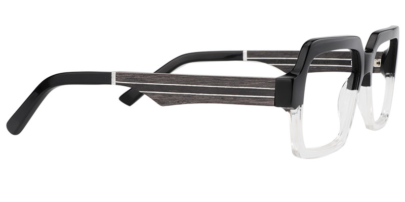 Jack Schwarz-Kristall Rechteckige Brille3