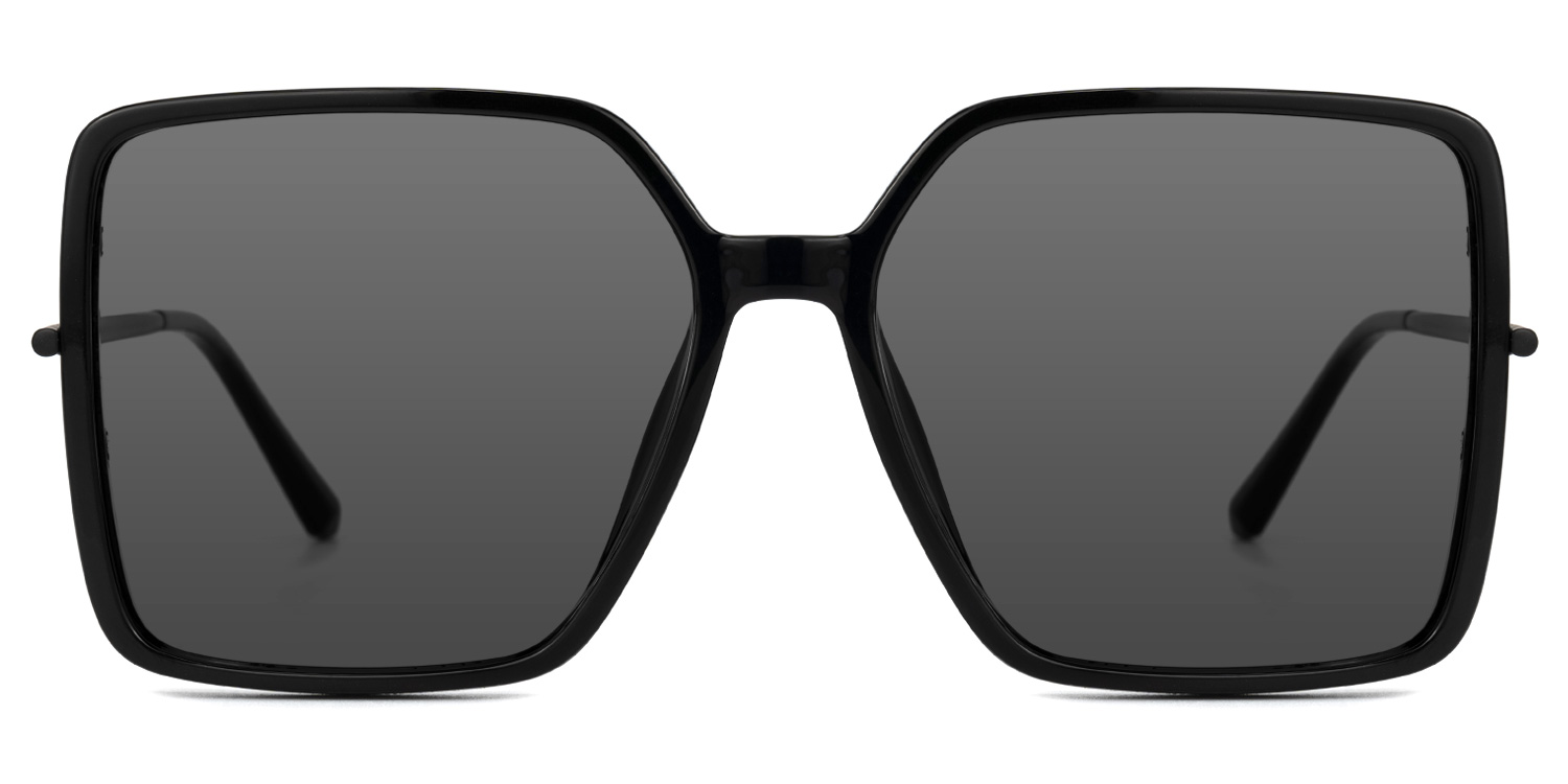 Georgia Schwarz Rechteckig Sonnenbrille0