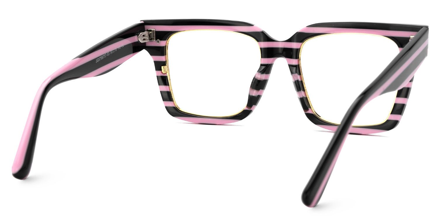 Taylor Schwarz-Rosa Quadratisch Gemischte Materialien Brille3