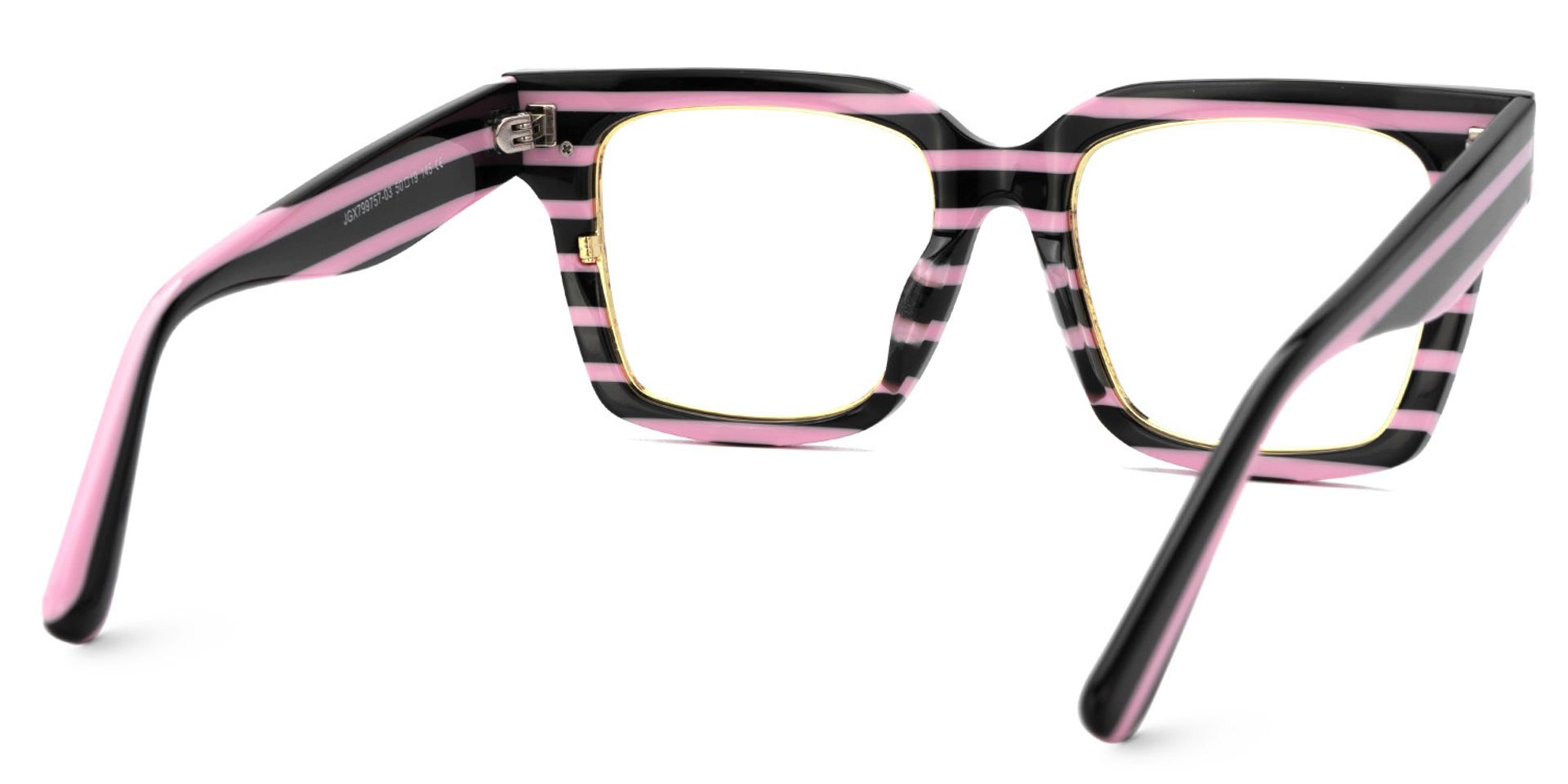 Taylor Schwarz-Rosa Quadratisch Gemischte Materialien Brille3