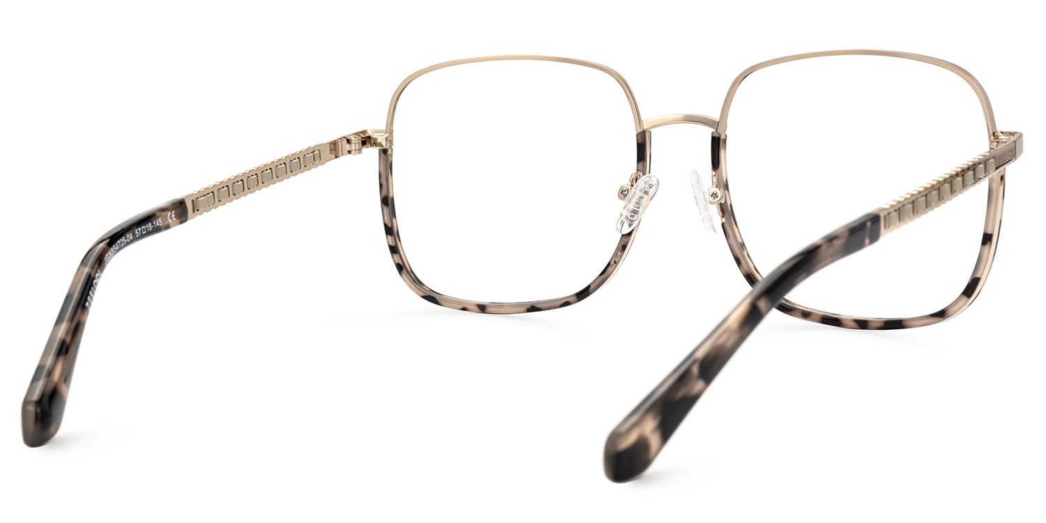 Perfecta Braun-Tortoise Quadratisch Gemischte-Materialien Brille4