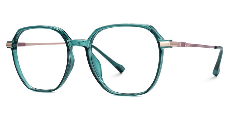 Helena Grün petrolfarben Geometrisch Gemischte Materialien Brille1