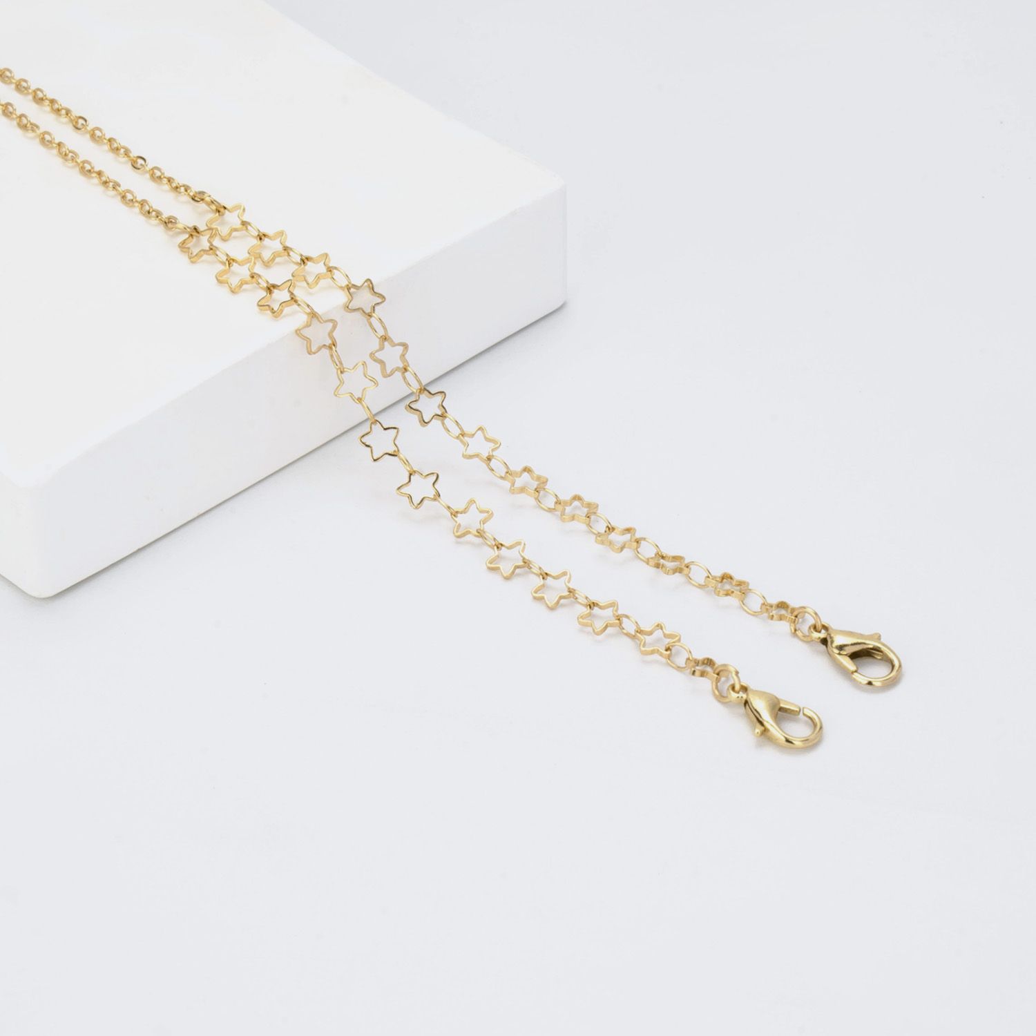 Rasha Gold Pentagramm Brillenkette0