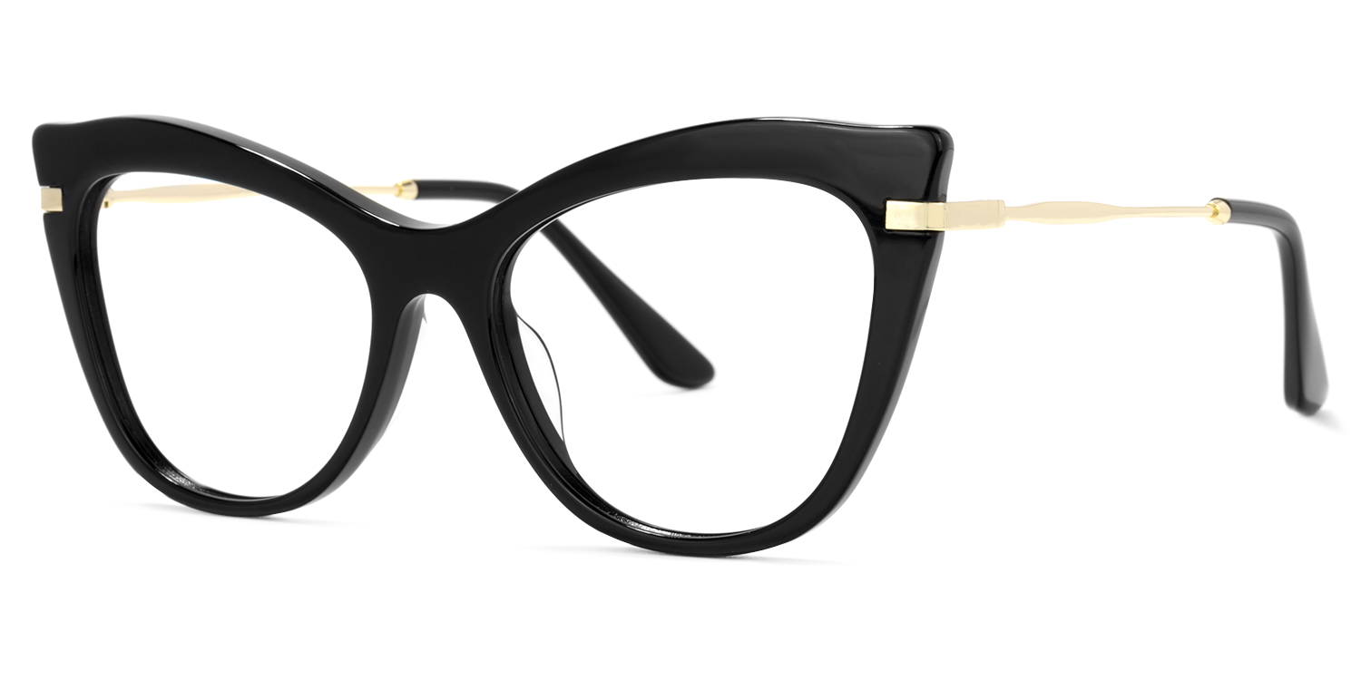 Indira Schwarz Cateye Brille1