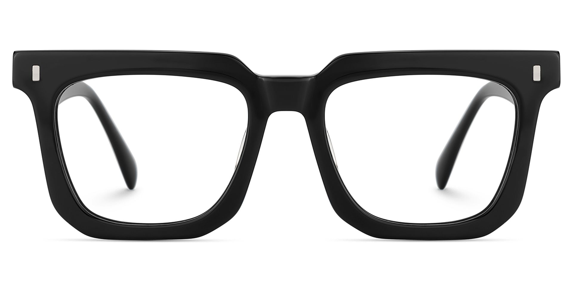 Lukas Schwarz Rechteckig Acetat Brille1