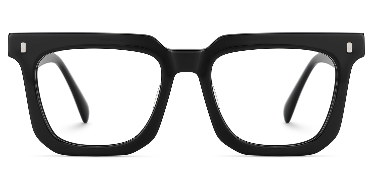 Lukas Schwarz Rechteckig Acetat Brille0