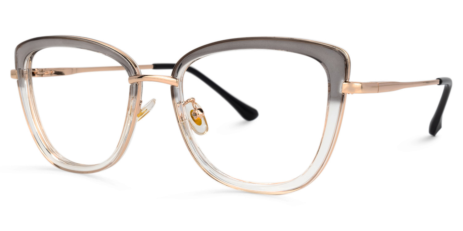 Leah Grau Kristall Cateye Brille1