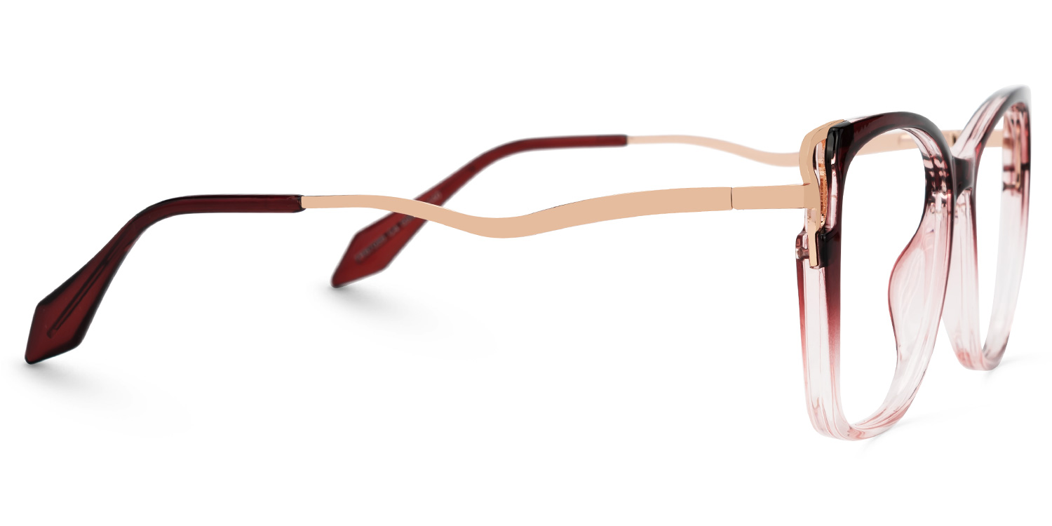 Farria Rot Quadratisch Brille3