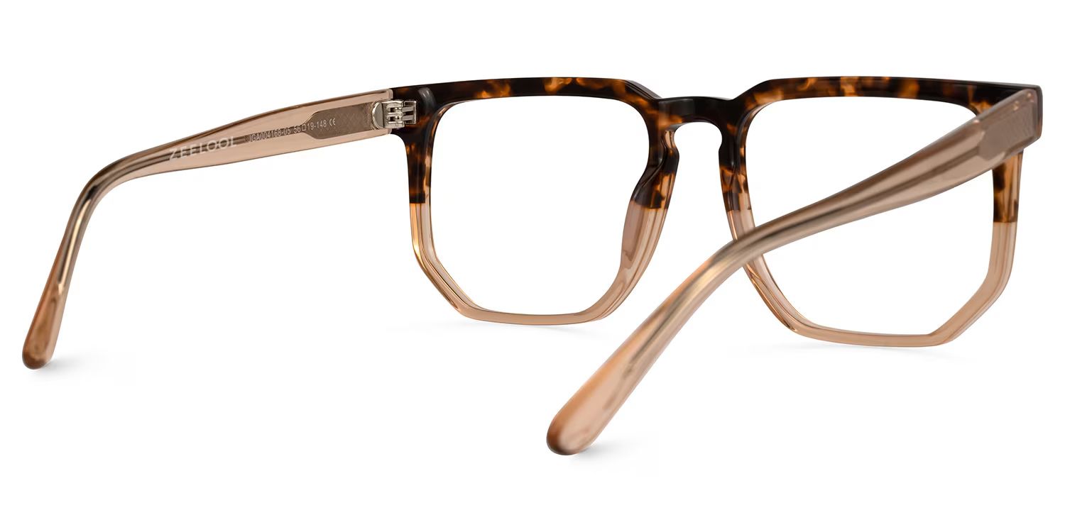 Heber Braun-Tortoise Geometrisch Brille2
