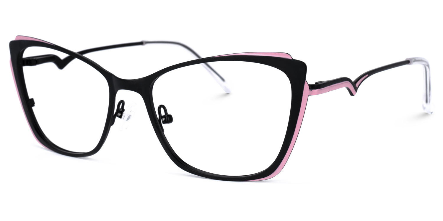 Jacquelyn Schwarz Rosa Cateye Brille1