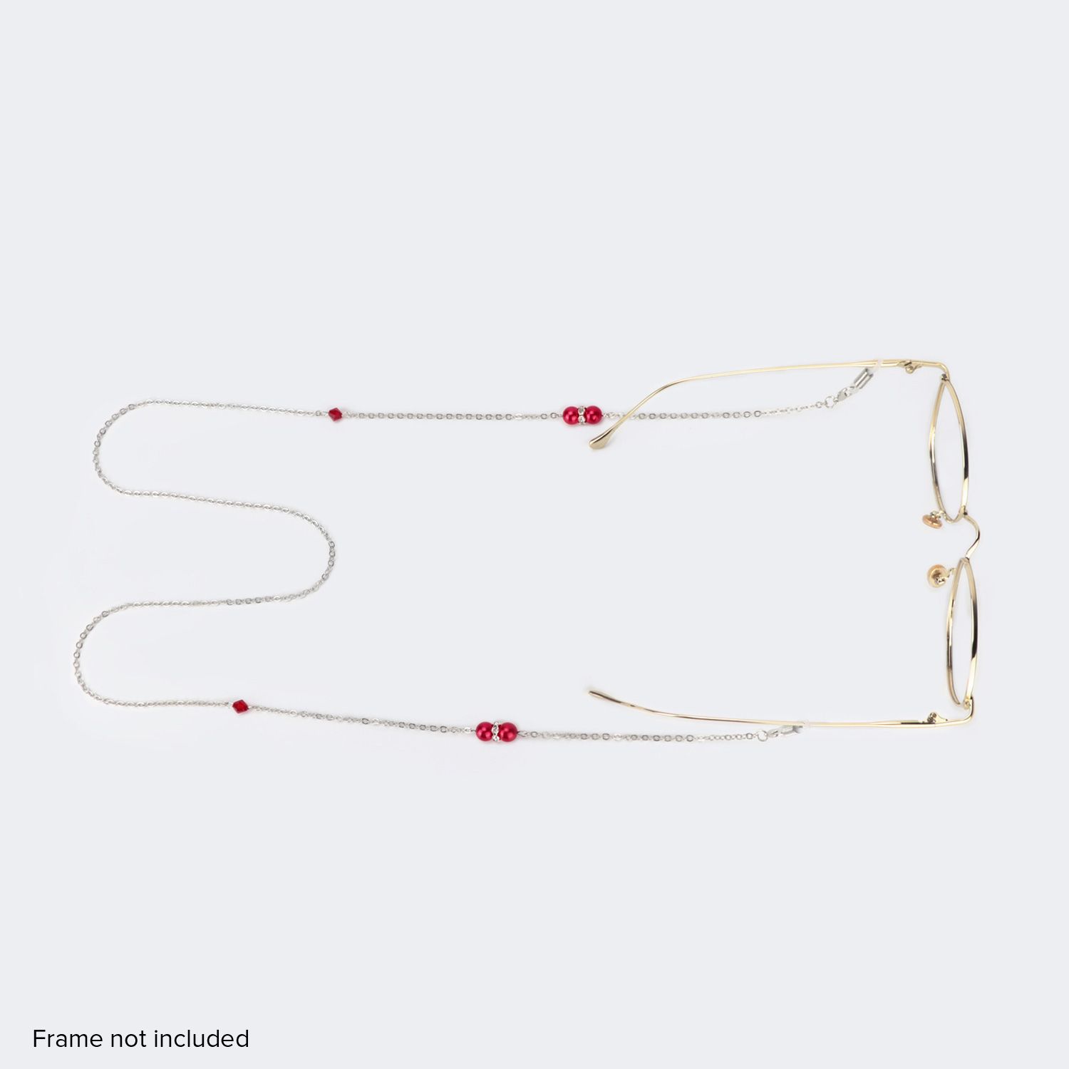Fannie Silber-Rot Brillenkette0