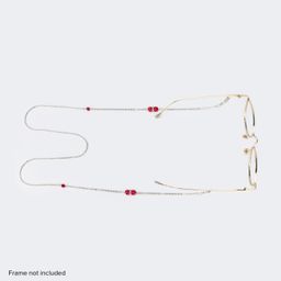 Fannie Silber-Rot Brillenkette0