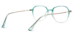 Mikaili Grün Klar Rund Brille3