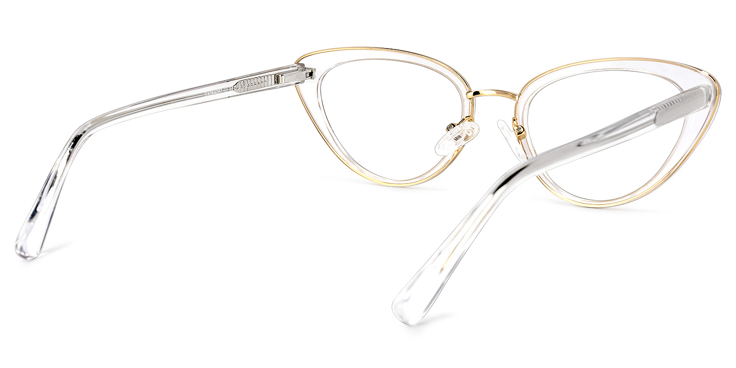 Cosme Gold Kristall Cateye Brille4