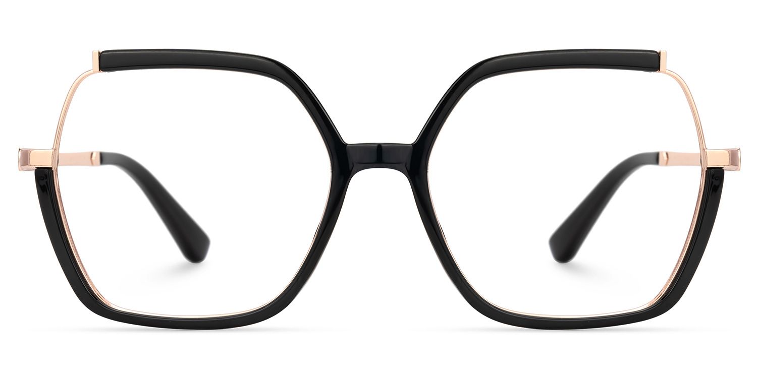 Yulisa Schwarz Quadratisch Brille0