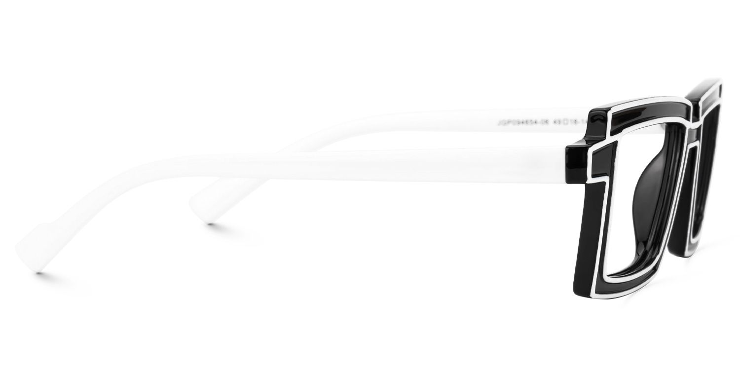 Zephyr Schwarz Rechteckig Brille2