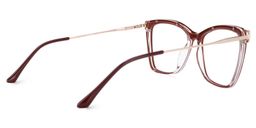 Matia Dunkelrot Quadratisch Brille2
