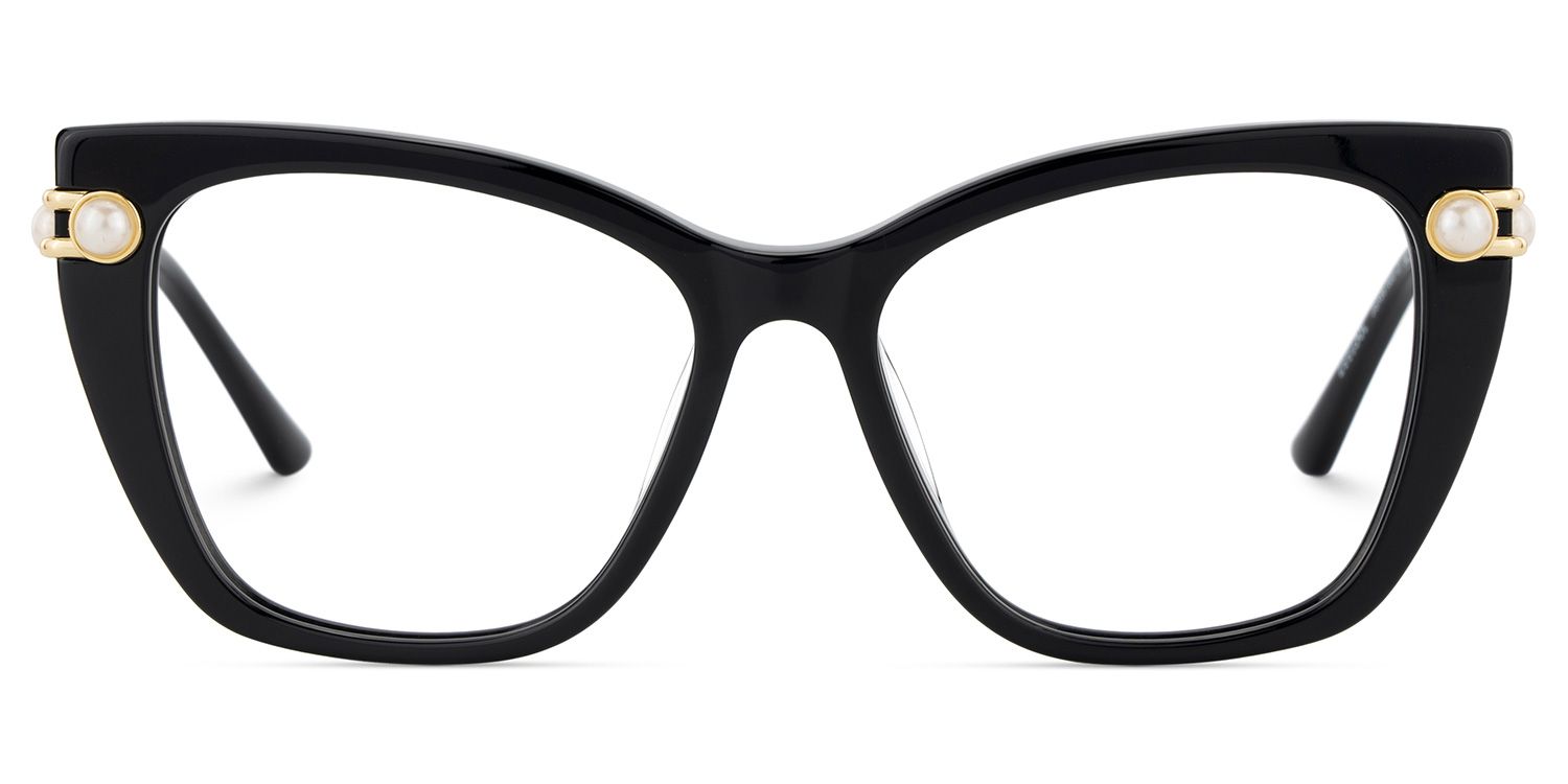 Victor Schwarz Cateye Gemischte-Materialien Brille2
