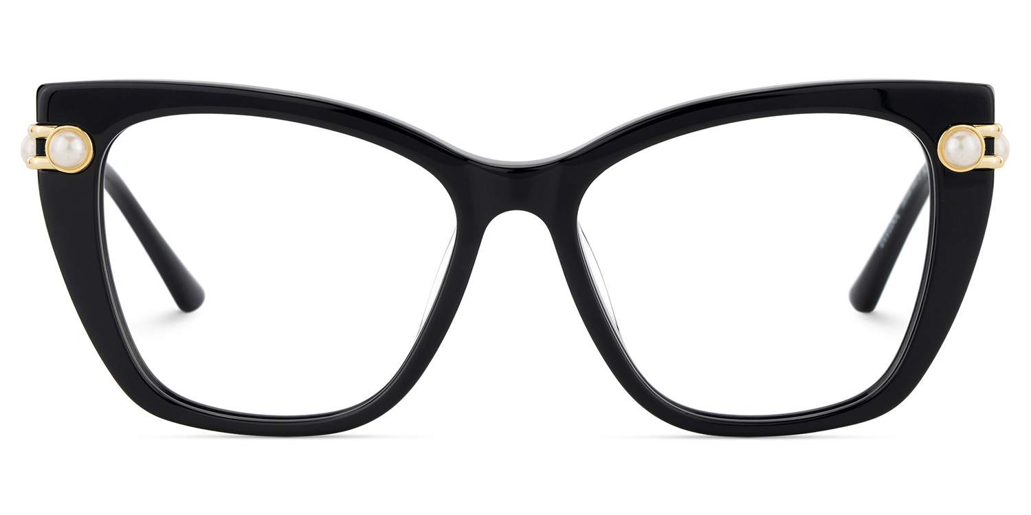 Victor Schwarz Cateye Brille gutes Bild