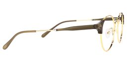 Orlaithe Dunkelgrün-Gold Rund Brille2