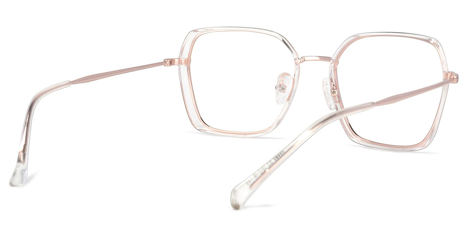 Natalee Gold Klar Quadratisch Brille4
