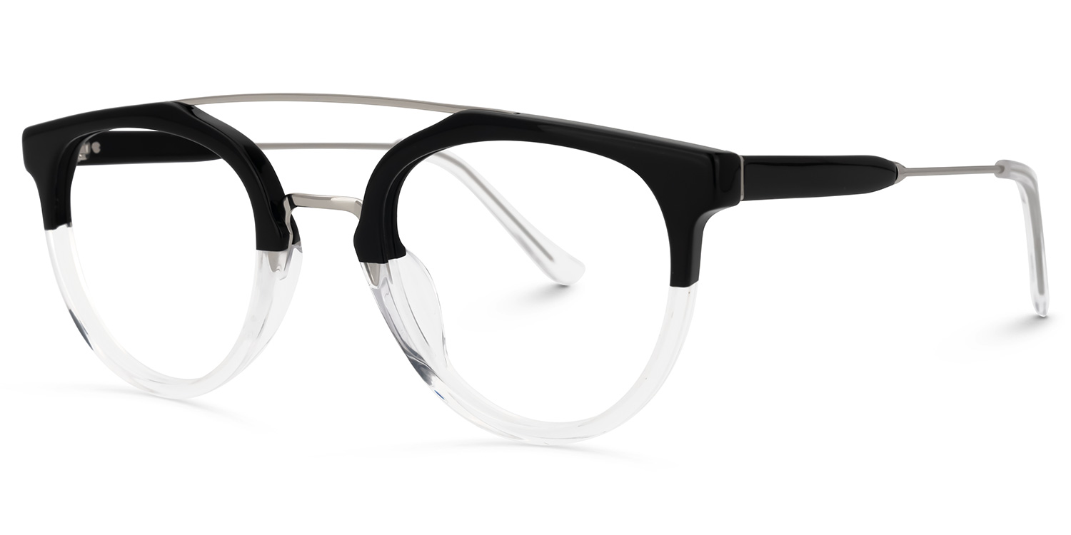 Waston Schwarz-Weiß Pilot Brille1