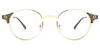 Orlaithe Dunkelgrün-Gold Rund Brille0