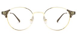 Orlaithe Dunkelgrün-Gold Rund Brille0