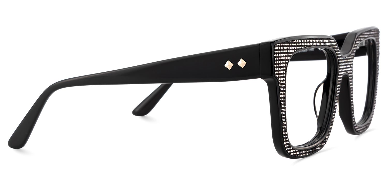 Solmarie Schwarz Quadratisch Acetat Brille3