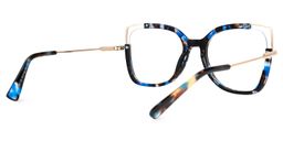 Julina Blumendruck-Blau Cateye Brille2