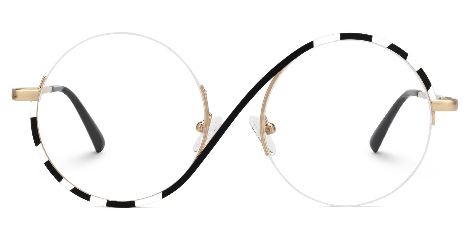Alina Schwarz-Weiß Rund Wicked Brille0