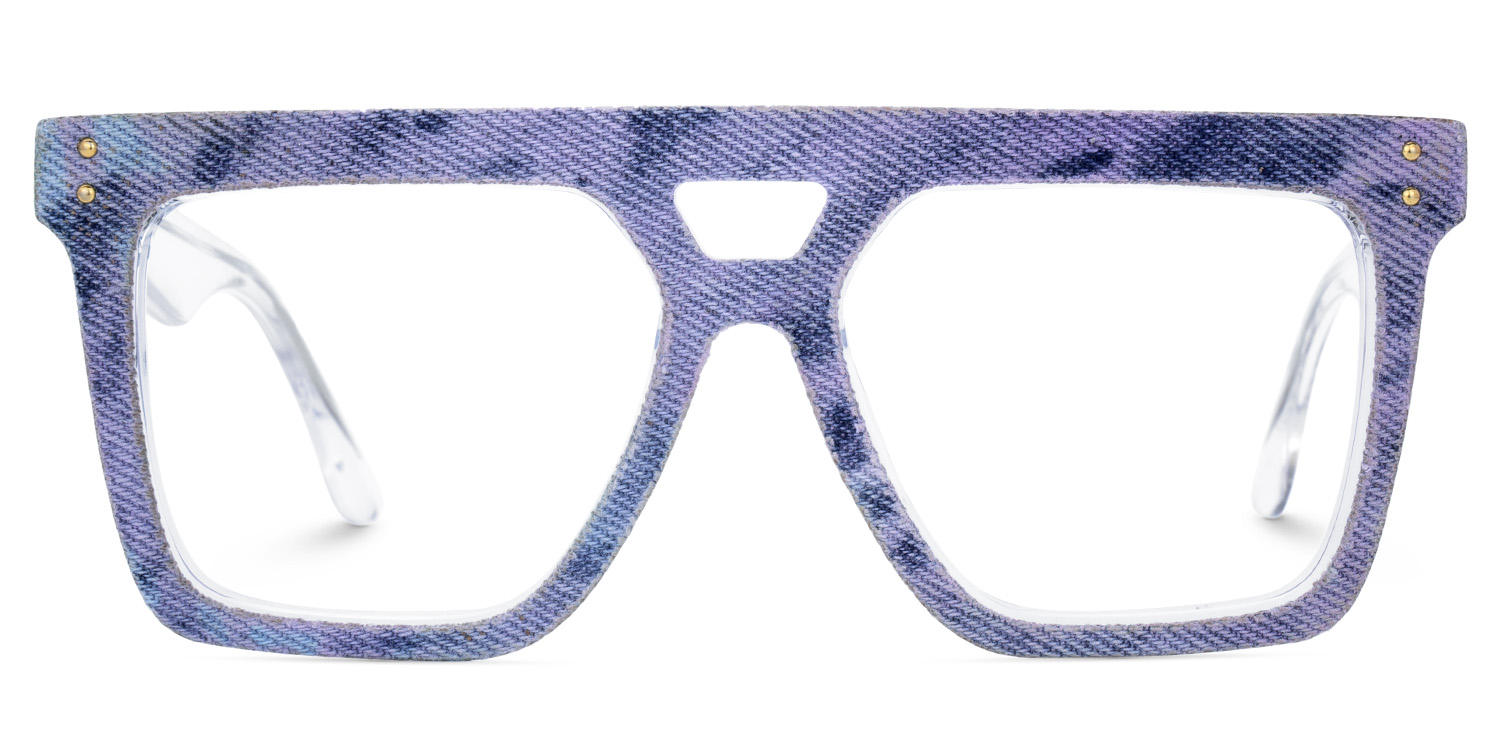 Rubin Lila-Blau Quadratisch Brille0