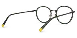 Emmanuel Blumendruck-Dunkelgrün Rund Brille3