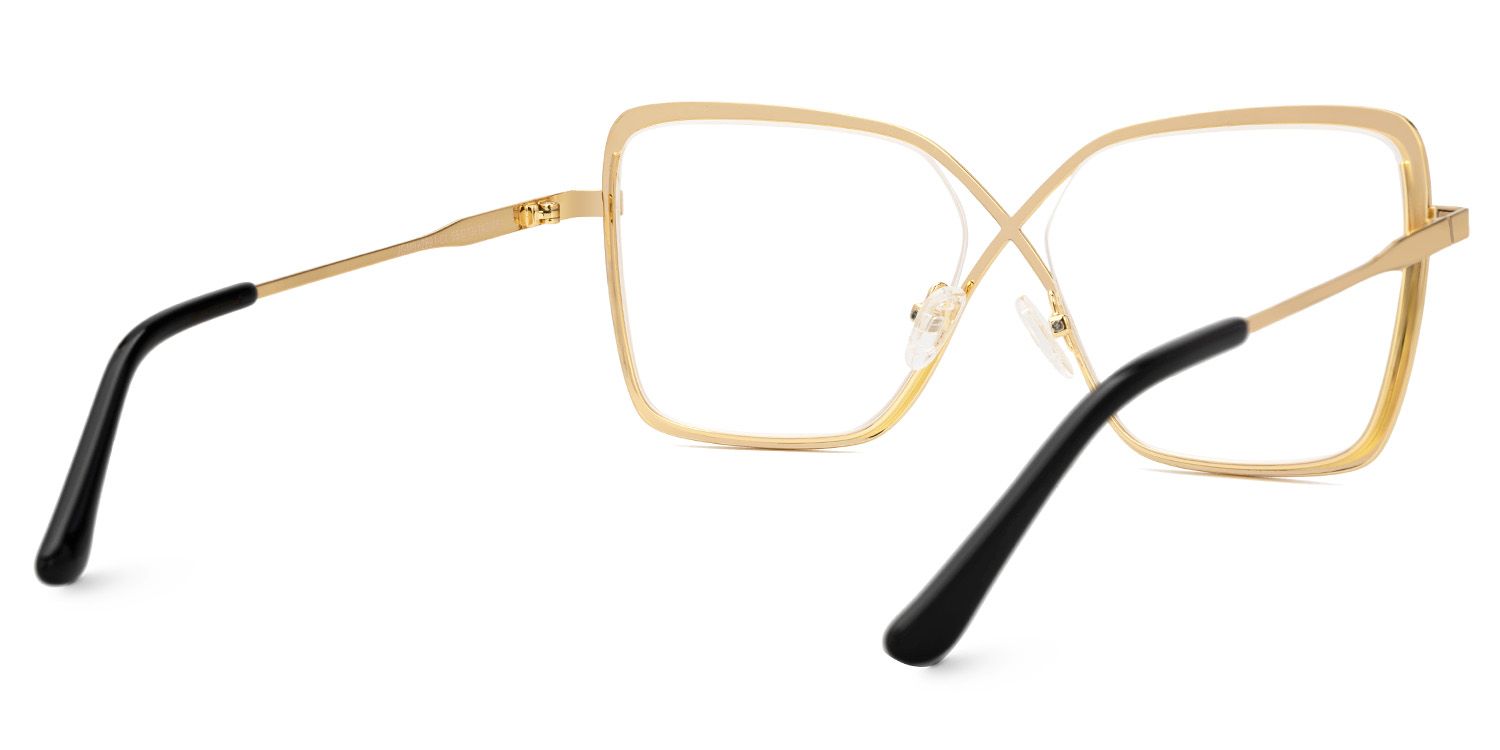 Racquel Gold Quadratisch Metall Brille5